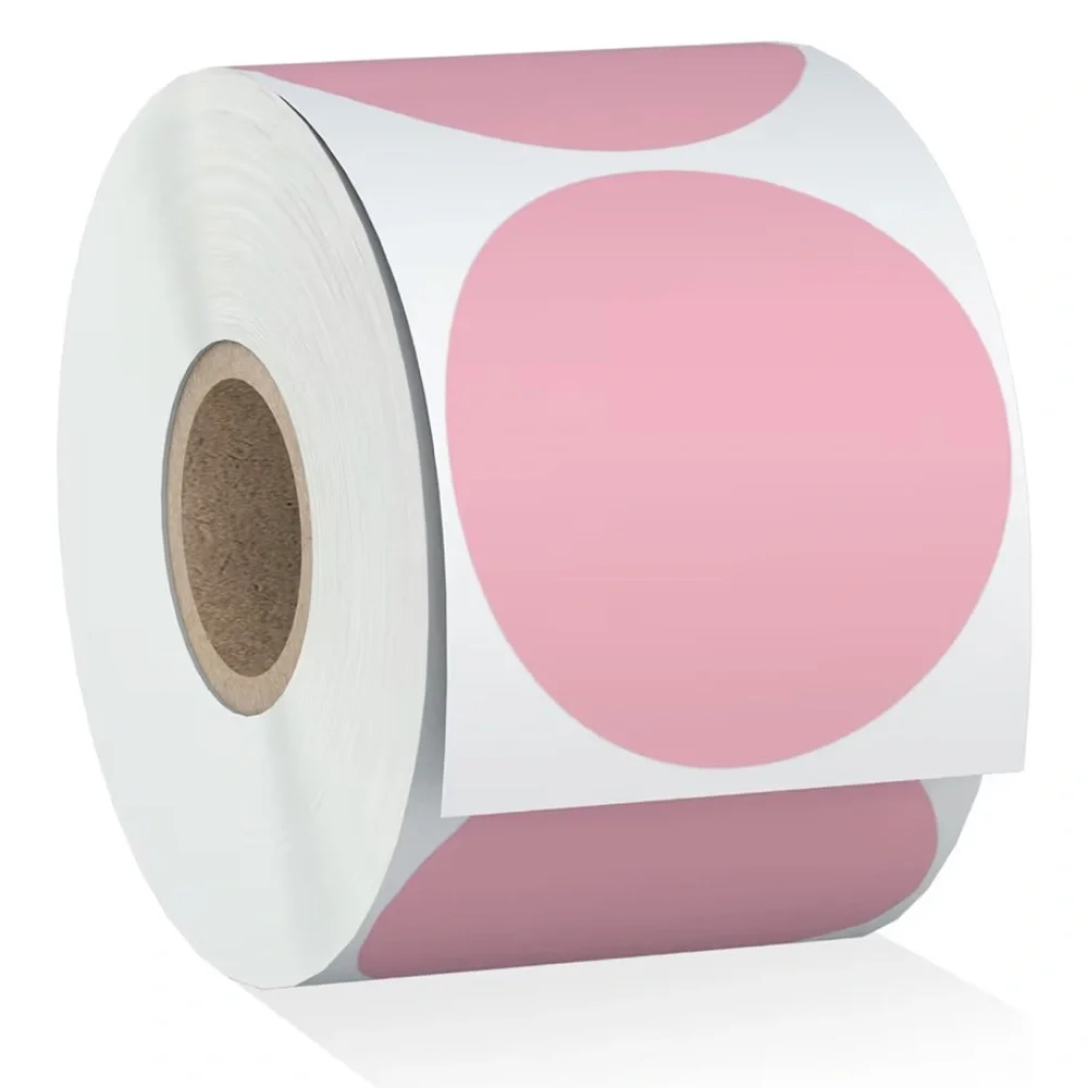 100 Custom 2” Closet QR Code Circle Stickers Roll (Choose 1 from 6 colors)